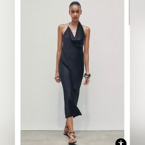 Zara Asymmetric‎ Satin Dress